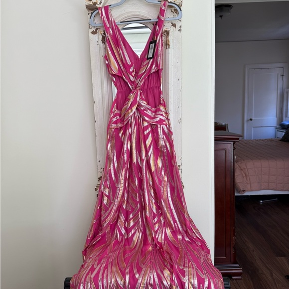 NWT Ramy Brook Formal Metallic Cutout Gown Size 4 - Picture 3 of 6